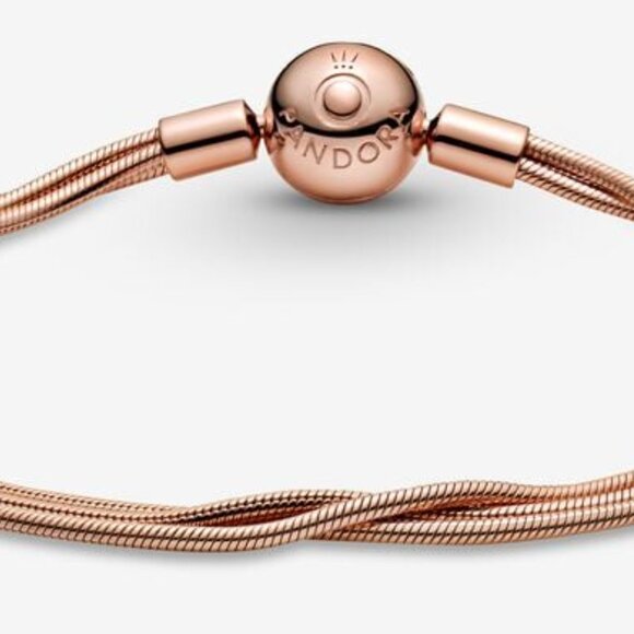 Pandora Rose Gold Moments Multi Snake Bracelet - 589338C00 NEW - Picture 4 of 5